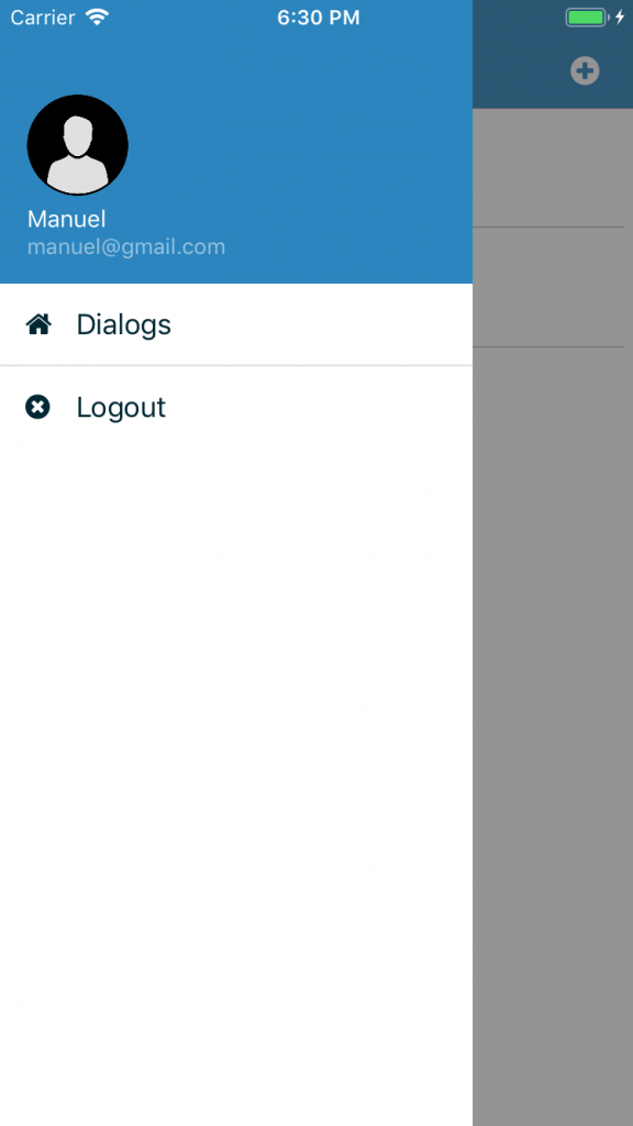 TextChat code sample for NativeScript