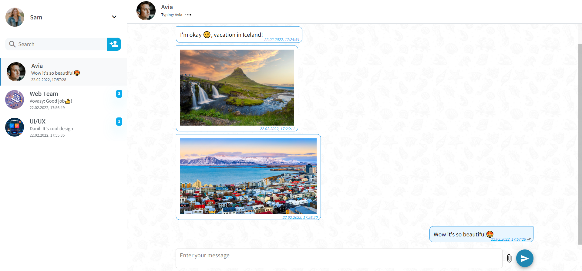 New chat code samples for React and Angular